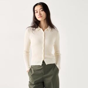 NWOT Uniqlo Wool Polo Cardigan